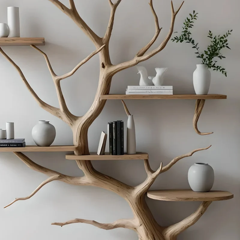 Tree-Shaped Bookshelf – Wooden Decorative Shelf for Living Room & Kids’ Room - Image 2