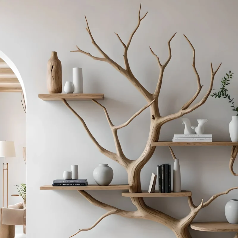 Tree-Shaped Bookshelf – Wooden Decorative Shelf for Living Room & Kids’ Room - Image 3