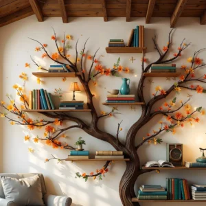 Wooden Tree Bookshelf – Creative Decorative Shelf for Organizing Books