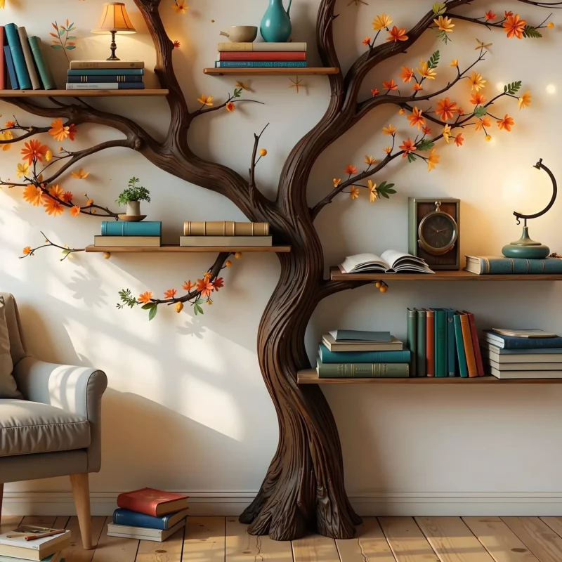Wooden Tree Bookshelf – Creative Decorative Shelf for Organizing Books - Image 2